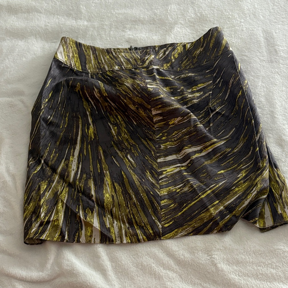 Ann Taylor Black and Green Mini Skirt
